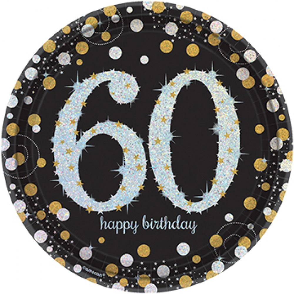 Gold Celebration Age Paper Plates Silver Gold Black Th Birthday